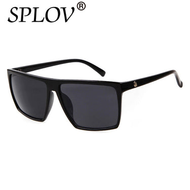 Vintage Steampunk Square Sunglasses Men SKULL Logo All Black Coating Sun Glasses AV8R